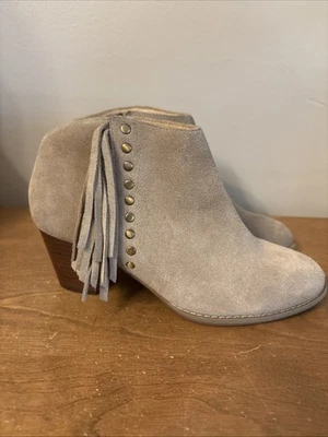 Botín Vionic Beige Tostado Vertical Faros Flecos Western Gamuza Punta Punta 7 Foto 1 de 4