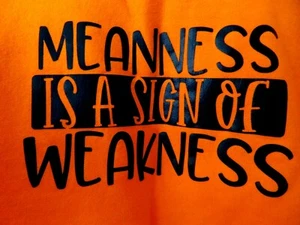 Meanness is a Sign of Weakness Anti Bullying naranja sudadera con capucha conciencia - Imagen 1 de 4