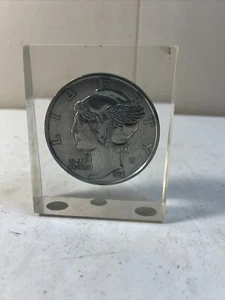 Large 3 Inch Novelty Medal/Coin/Paperweight 1916 D Mercury DIME Pewter - Picture 1 of 6