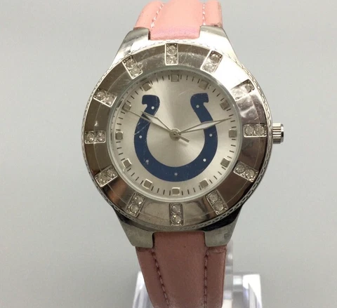 Indianapolis Colts Watch Women Game Time NFL Silver Tone Pave New Battery t2 Cover