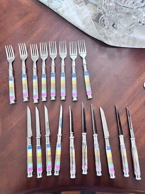 18 Pc GERMANY Stainless Flatware Celtic Colors READ! - Image 1 of 4