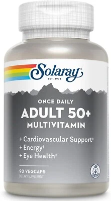 Solaray Once Daily Adult 50+ Multivitamin 90 Caps - Image 1 of 2