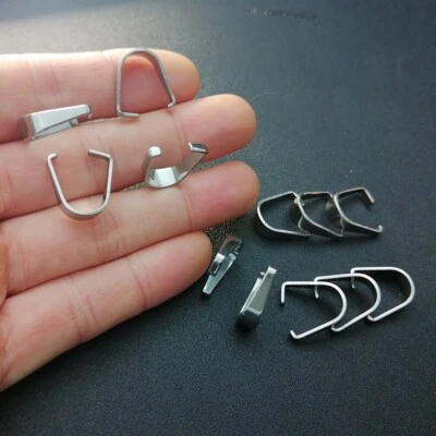 Large Stainless steel Silver Pinch Bail Pendant Clasp Connector Finding 16mm - Image 1 of 4