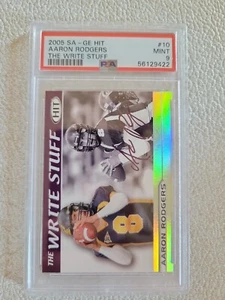 Aaron Rodgers 2005 Sage Hit Rookie Card #10 The Write Stuff Packers PSA9 - Picture 1 of 2
