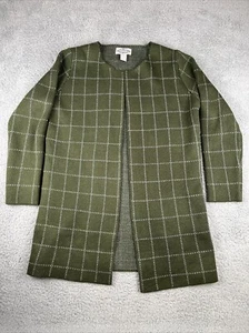 Anthropologie Oliver by Escio Open Front Sweater Cardigan Size L Olive Green - Picture 1 of 18