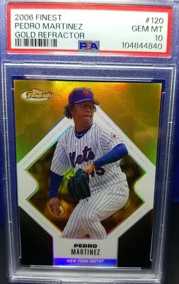 2006 Topps Finest Pedro Martinez #120 Gold Refractor /49 PSA GEM MINT 10 POP 2 - Image 1 of 4