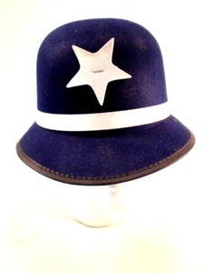 Jhats English Police Bobby Hat Child Felt Blue White Star Wool Felt British NEW - Picture 1 of 2