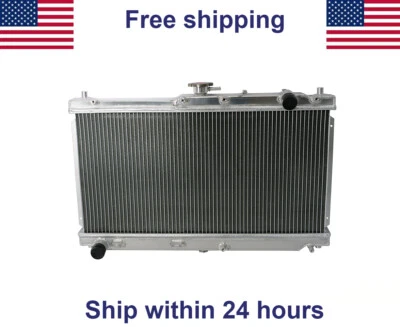 Radiador de alto rendimiento de aluminio de 2 filas para Mazda Miata 1999-2005 1,8 L (MT) Foto 1 de 4