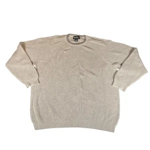 Eddie Bauer Beige Textured Knit Pullover Sweater XXXL 100% Cotton Unisex Casual - Picture 1 of 6