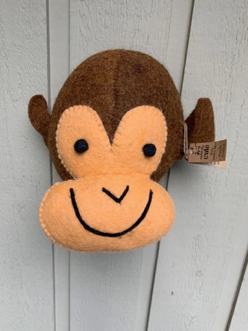 Cupcakes and Cartwheels Wool Monkey Wall Hanging Cover