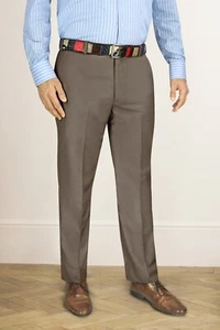 Men's Golden Brown Smart Casual Trouser Bespoke Wedding Party Tapered Dress Pant - Picture 1 of 11