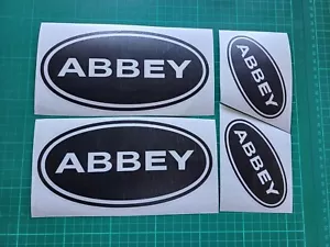 ABBEY OVAL Sticker Decal x 4. Choice of 19 colours - Picture 1 of 4