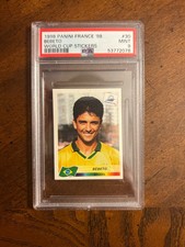 1998 Panini World Cup France Sticker Soccer #30 Bebeto Brazil ROOKIE PSA 9 MINT