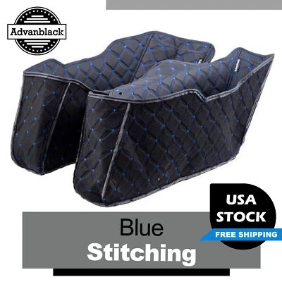 Saddlebag Liners Blue Stitching Fits Advanblack Holeshot Performance Short Bags - Image 1 of 4