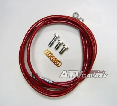Streamline Steel Braided Front Brake 2 Line Kit Red Banshee 350 All Years - Image 1 of 3