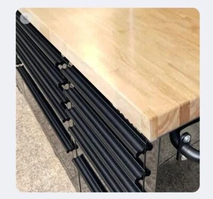 GTX 1.8M x 1.1M LARGE Black Tinted Stainless Steel w/ Wooden Benchtop Workbench - Picture 1 of 1