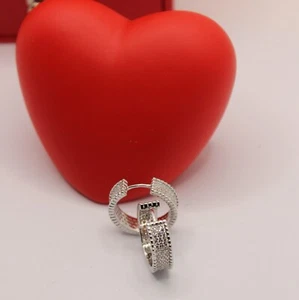 Pendientes Plata Círculos Suelto Haga En MM 19 Circonio Blanco Exploit - Imagen 1 de 6