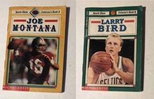 1991-92 SCHOLASTIC SPORTS SHOTS COLLECTOR'S BOOK 2&8 - JOE MONTANA, LARRY BIRD - Picture 1 of 9