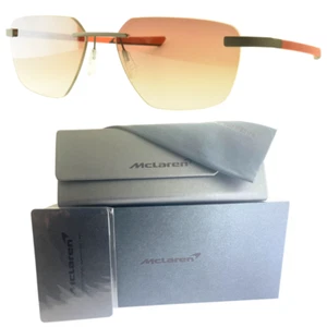 NEW!! MCLAREN MLSUPS21 C02 Matte Black/Orange Men Rectangular Rimless Sunglasses - Picture 1 of 7