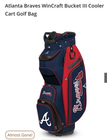 Atlanta Braves MLB Golf Cart Bag With Cooler Pocket New Cover
