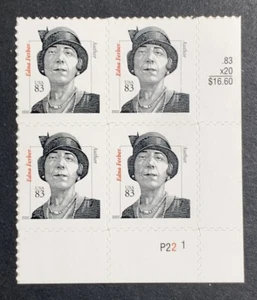 U.S. Stamps Scott #3434 SMALL RED SHIFT ERROR. Edna Ferber 83¢ P#P2221. - Picture 1 of 3