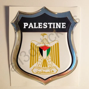 Pegatina Palestina Escudo de Armas 3D Emblema Vinilo Adhesivo Resina Relieve  - Picture 1 of 1