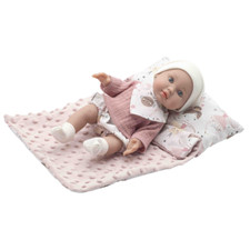 BAMBOLA CON COPERTA E CUSCINO RAUBER 30 CM ACCESSORI IN SCATOLA - 3120ROSA