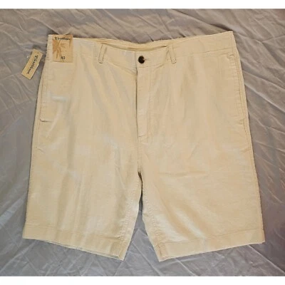 Pantalones Cortos Roundtree & Yorke Caribbean Para Hombre Talla 40 Mezcla de Lino Crema Nuevos con Etiquetas L421 Foto 1 de 4
