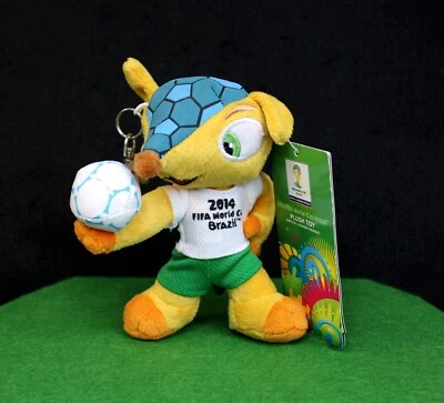 Copa Mundial de la FIFA Brasil 2014 Mascota Fuleco Coleccionable 5" Peluche Etiqueta-A lo largo Juguete Nuevo con Etiquetas Foto 1 de 4