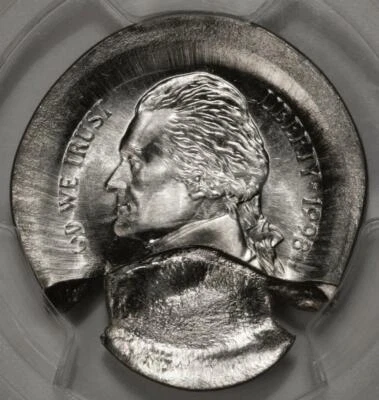 1998 PCGS MS64 Huge Mushroom Broadstruck Brockage Nickel Mint Error Eye Appeal - Image 1 of 4