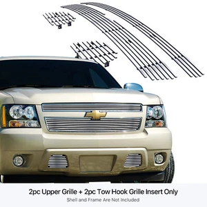 Fits 2007-2014 Chevy Tahoe/Suburban/Avalanche Billet Grille Grill Insert Combo - Picture 1 of 7