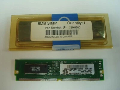 75H5500 75H5960 75H5614 IBM 8MB EDO SIMM 2MX32 TIN LEADS - Image 1 of 3