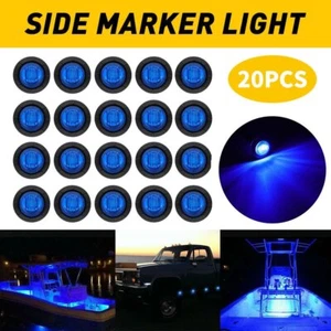 20x Round 3/4" Blue for LED Auto Truck Trailer Clearance Marker Bullet Lights FZ - Foto 1 di 11