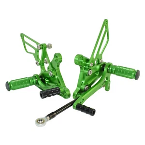 Verde kit pedane arretrate regolabili rearset per KAWASAKI Ninja ZX-6R 2009-2023 - Picture 1 of 5