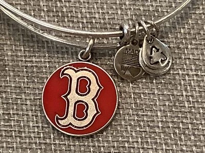 NOVO Alex and Ani MLB Baseball Prata Vermelha B Boston Red Sox Pulseira Ajustável - Imagem 1 de 4