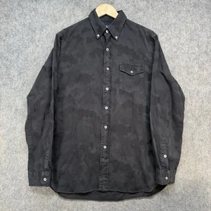 Ralph Lauren Shirt Mens M Black Camouflage Cotton Long Sleeve Button Up Pockets - Picture 1 of 15