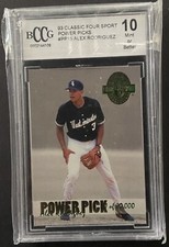 1993 Classic Four Sport Power Pick Alex Rodriguez #PP15 BCCG Graded 10 GEM MINT