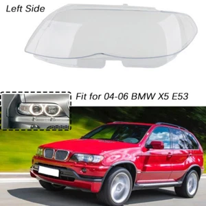 Left Front For 2004-06 BMW X5 E53 530i 544i Headlight Lens Headlamp Cover Clear - Picture 1 of 9