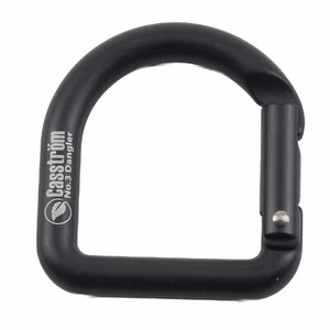 Casstrom D-Shape Carabiner No 3 Dangler Black Aluminum 10113 Sweden 400kg Toler - Picture 1 of 2