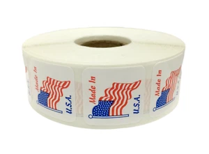 Adesivi Adesivi Bandiera Americana 1"x1"" Made In U.S.A. Etichette Americane 1000 PZ - Foto 1 di 3