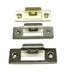 Strike Plates Single Brass finish, Brushed/Satin / Polished/ A2 Stainless Steel  - Picture 1 of 17