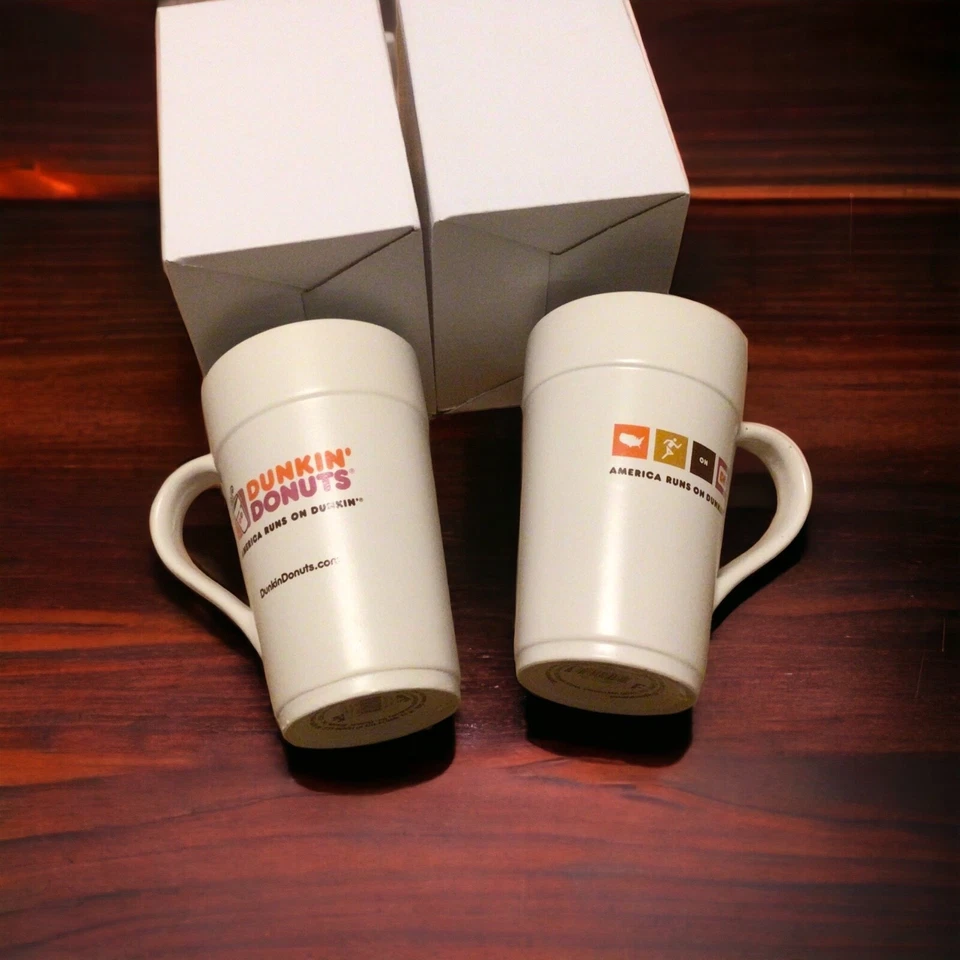 Lot of 2 Dunkin’ Donuts Classic Coffee Mug 16 OZ. Ceramic Coffee Mug Damaged Box - Image 1 of 1