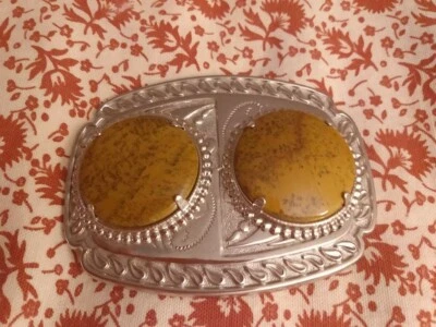 Hebilla de cinturón de piedra ágata marrón vaquero occidental 4/1/2 largo Foto 1 de 2