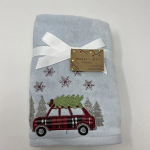 Jingles & Joy Red Car with Tree on Top Christmas Holiday Hand Towels Set of 2 - Picture 1 of 7