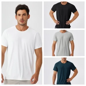 Men Loose Cool T-Shirt Quick Dry Sports Summer Fitness Running Breathable Tops - Picture 1 of 16