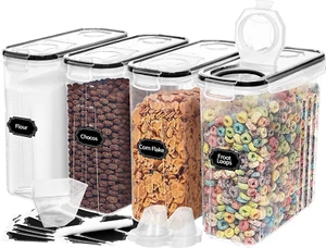 4L Vorratsdosen Set Mit 4 Müsli Schüttdose Frischhaltedosen BPA Frei Kunststoff - Bild 1 von 12