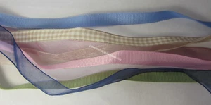 7 New 60cm Ribbons Mixed Colours for Scrapbooking Card Making Craft or Hair Tie - Picture 1 of 4