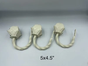 Schmiedeeiserne Gardinenstange Wandhaken Aufhänger 3er Set Cremefarben 5x4,5" - Bild 1 von 3