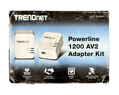 TRENDnet TPL-420E2K Powerline 1200 AV2 Adapter Kit NEW Sealed - Image 1 of 4