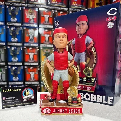 JOHNNY BENCH Cincinnati Reds “Rawlings Gold Glove” Award Winner MLB Bobblehead - Image 1 of 4